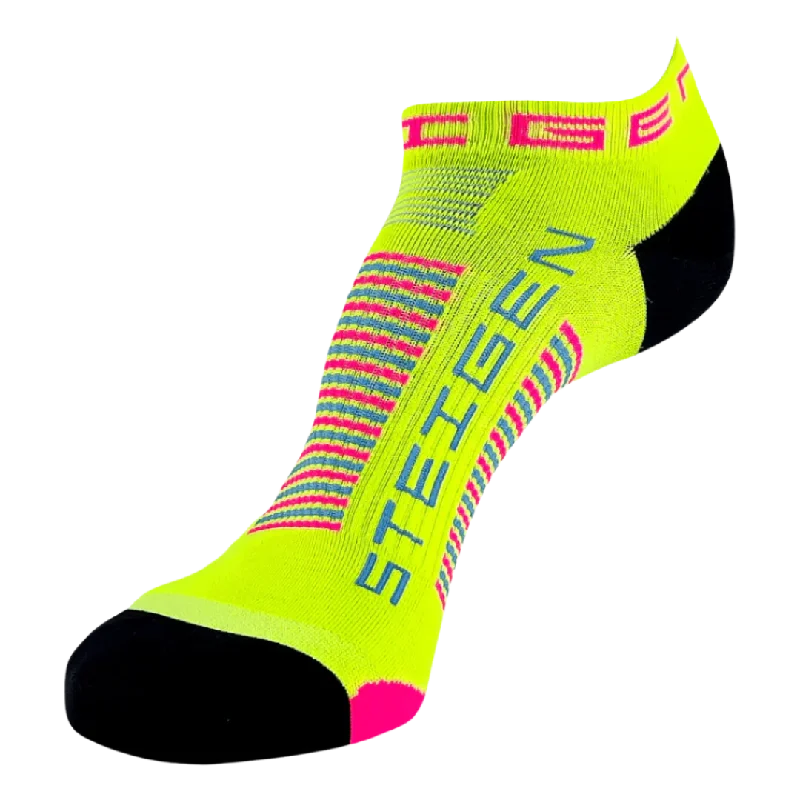 Striped fleece socks-Steigen - Zero Length Running Socks - Sherbet Yellow