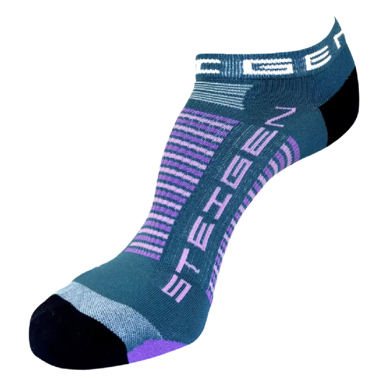 Plaid thermal socks-Steigen - Zero Length Running Socks - Teal