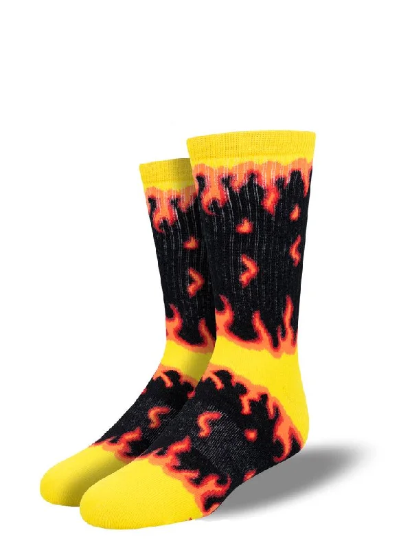 Socks with heel padding-Straight Fire | Junior Active Crew