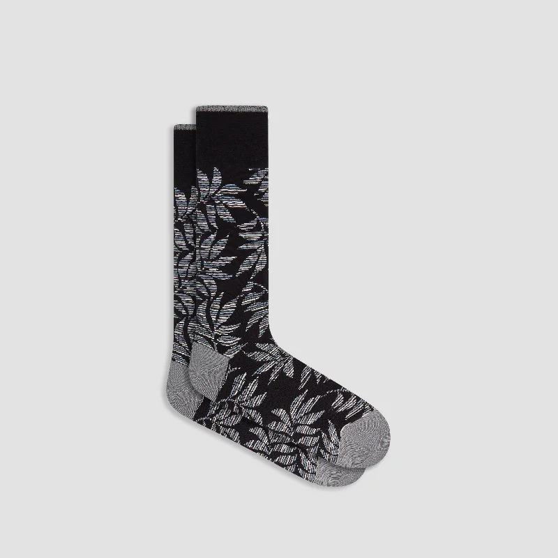 Solid fleece socks-Striped Abstract Mid-Calf Socks