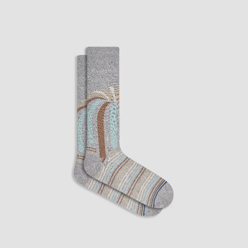 Vintage silk socks-Striped Abstract Mid-Calf Socks