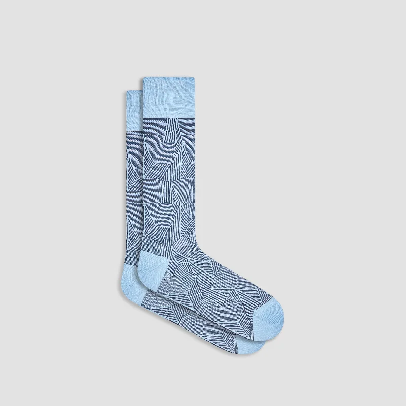 Polka dot fleece socks-Striped Collage Mid-Calf Socks