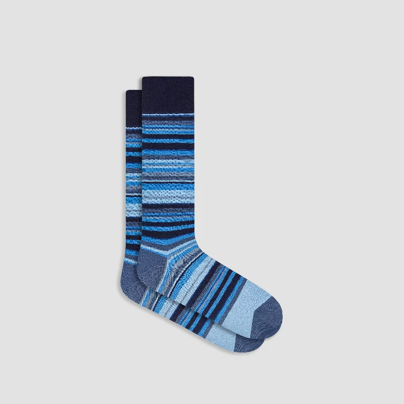 Summer socks with vents-Striped Mid-Calf Socks