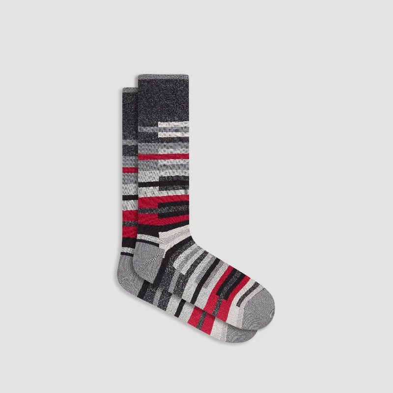 Durable bamboo socks-Striped Mid-Calf Socks