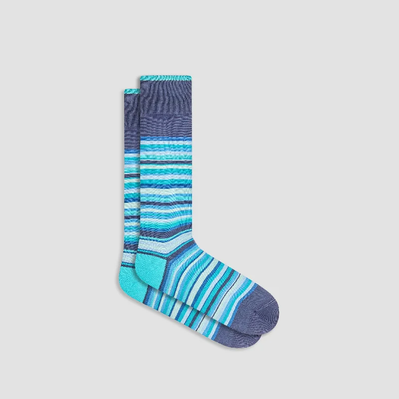 Gray thermal socks-Striped Mid-Calf Socks