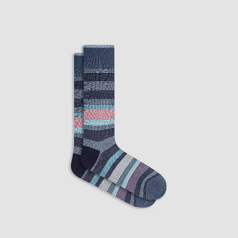 Non-slip socks with comfort-Striped Mid-Calf Socks