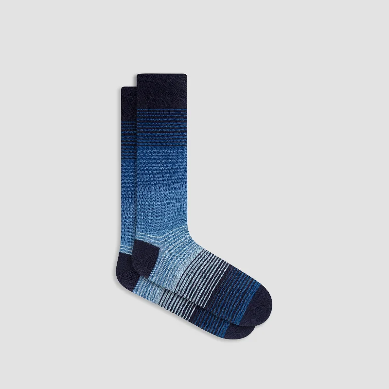 Vintage bamboo socks-Striped Mid-Calf Socks