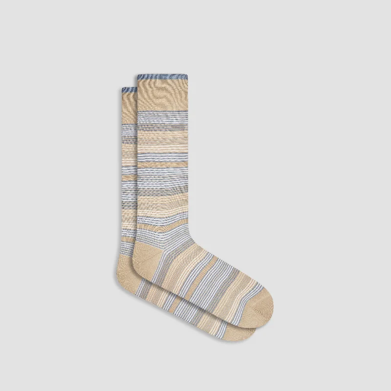 Vintage knit socks-Striped Mid-Calf Socks