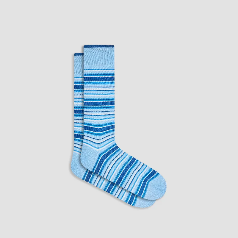 Socks with bamboo softness-Striped Mid-Calf Socks