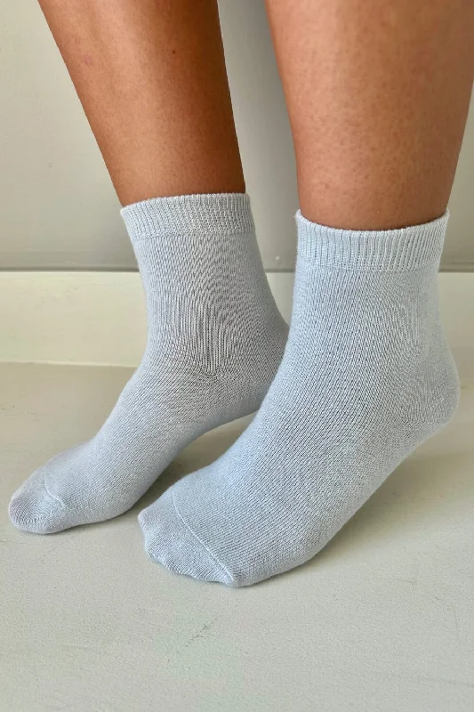 Purple silk socks-Light Blue Socks