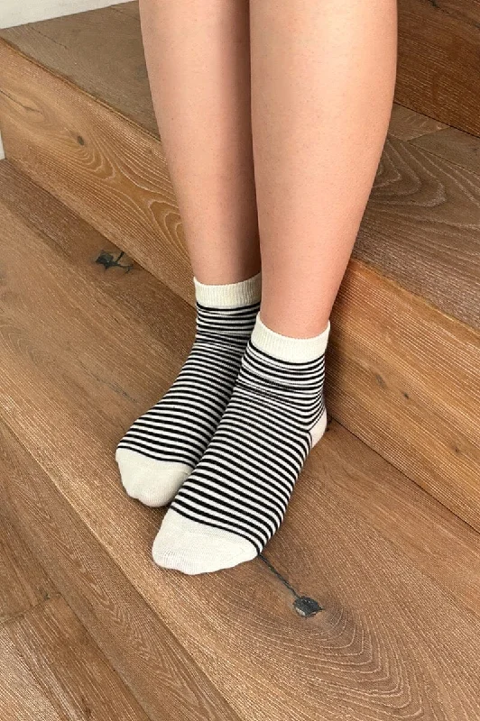 Black wool socks-Striped Socks