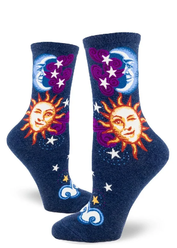 Polka dot silk socks-Sun & Moon | Women's Crew