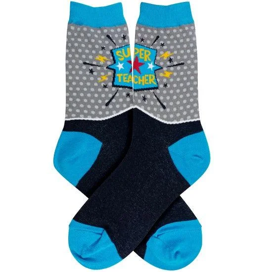 Socks with star motifs-Super Teacher | Women's Crew