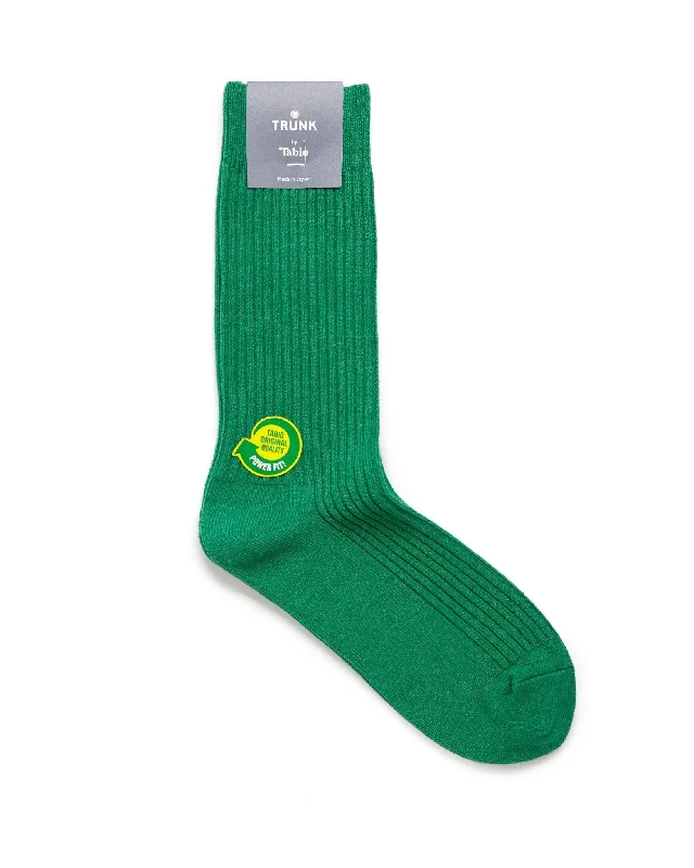 Red fleece socks-Tabio Power Fit Crew Socks: Kelly Green