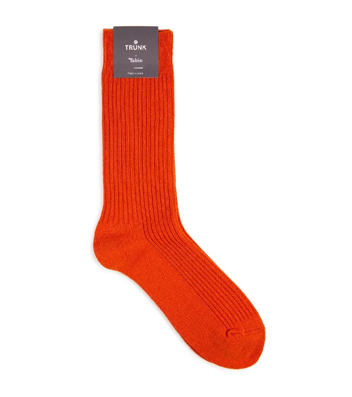 Socks with athletic cushioning-Tabio Power Fit Crew Socks: Orange