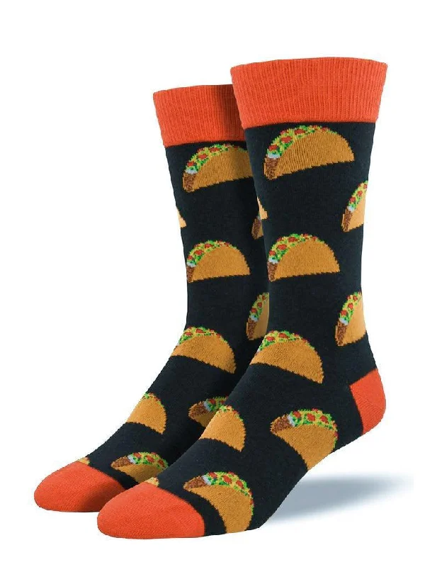 Gray fleece socks-Tacos | Men's Crew