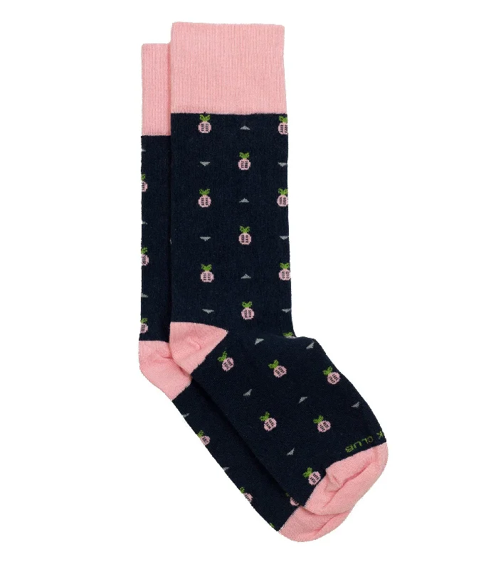 Vintage cotton socks-The Ananas - Navy