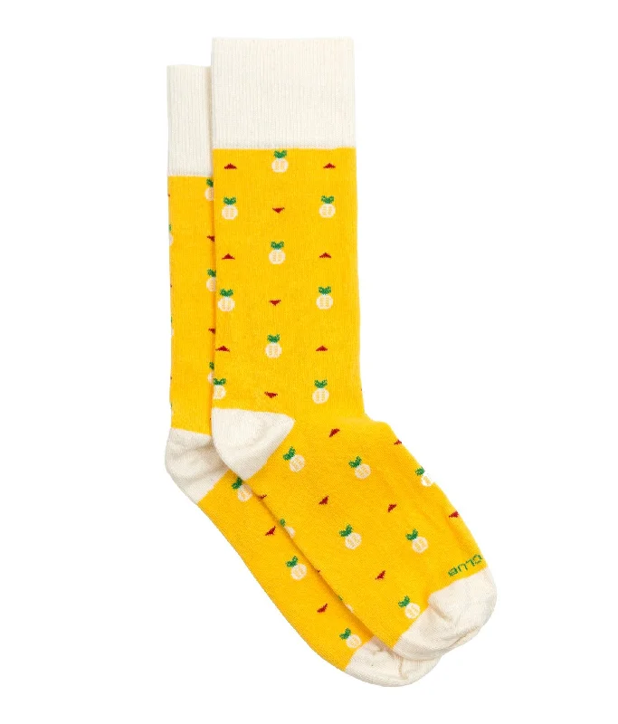 Plaid fleece socks-The Ananas - Yellow