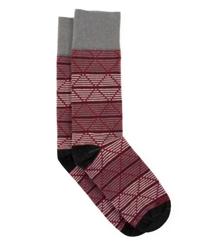 Gray knit socks-The Daedalus - Maroon