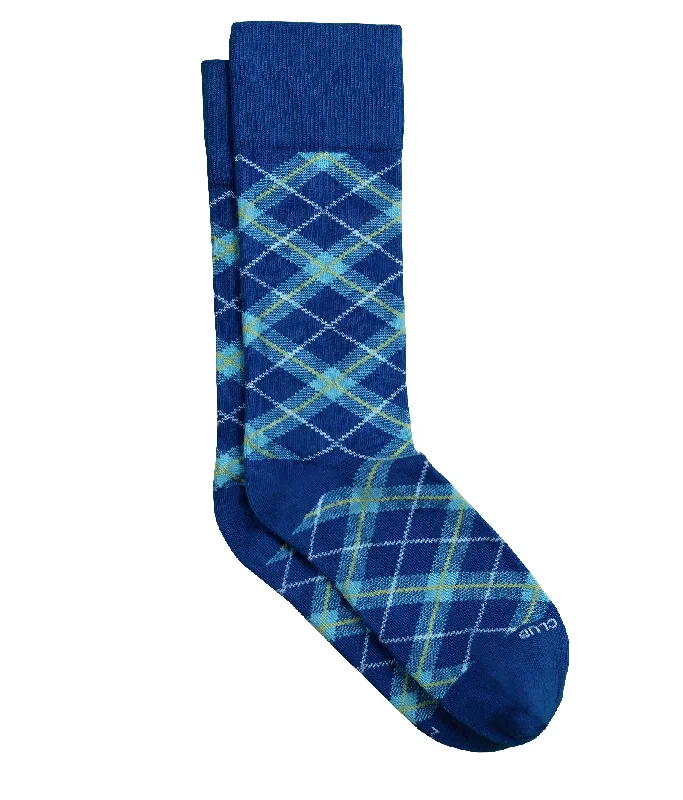 Socks with plaid accents-The Epicurus - Lagoon