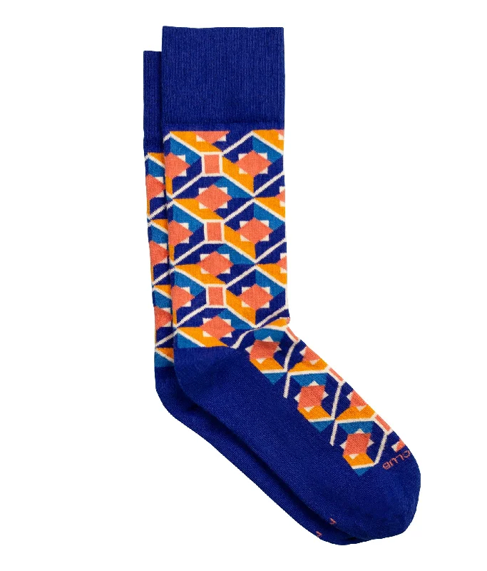 Socks with breathable tops-The Escher - Ultramarine