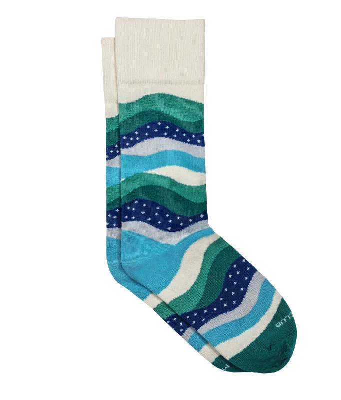 Plaid silk socks-The Glaser - Seafoam