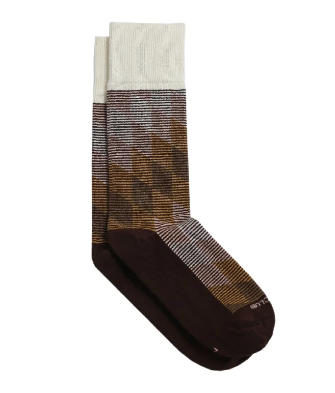 Striped knit socks-The Harlequin - Brown