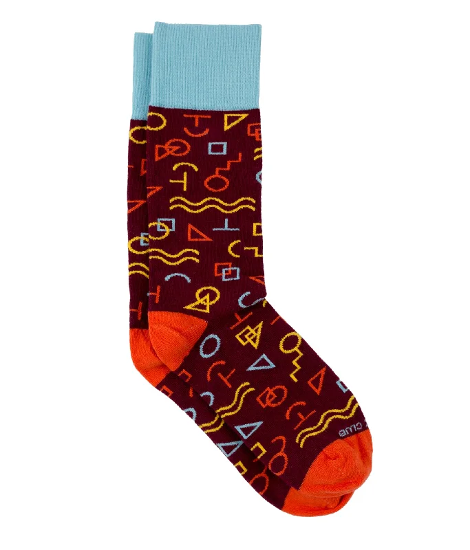 Socks with star motifs-The Memphis - Maroon