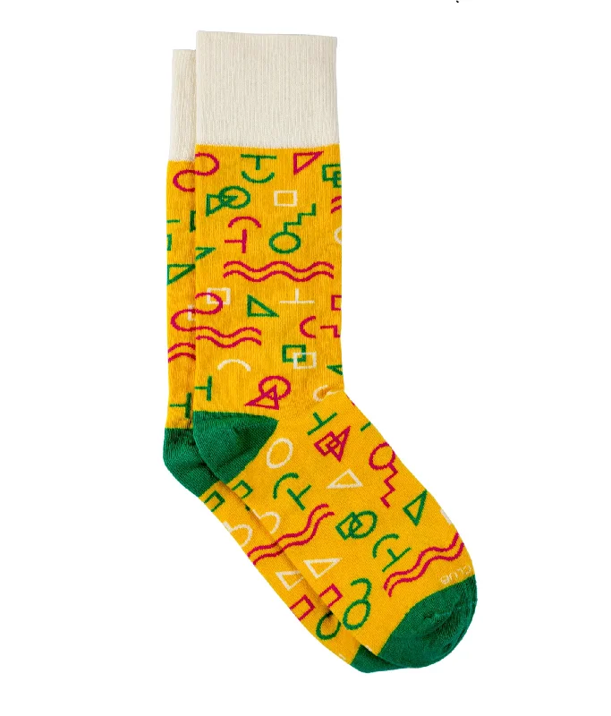 Socks with plaid details-The Memphis - Yellow