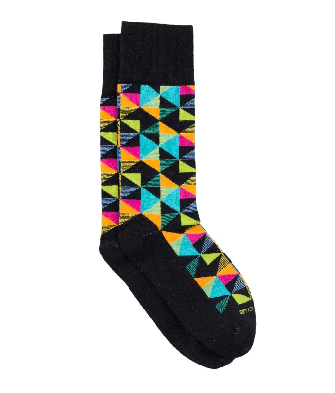 Floral bamboo socks-The Pinwheel - Black