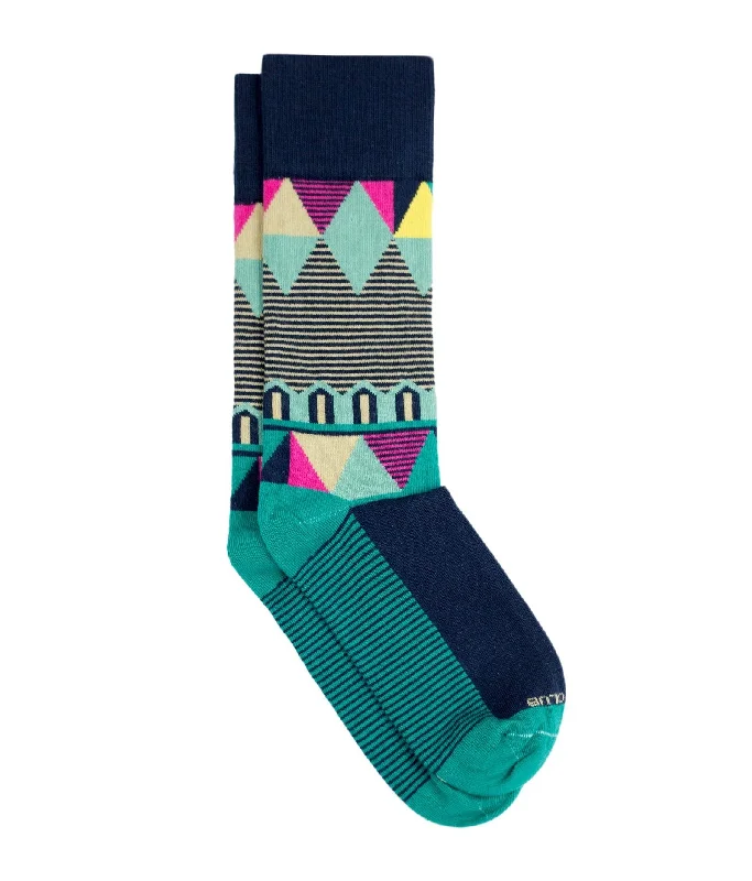 Yellow silk socks-The Ringmaster - Teal