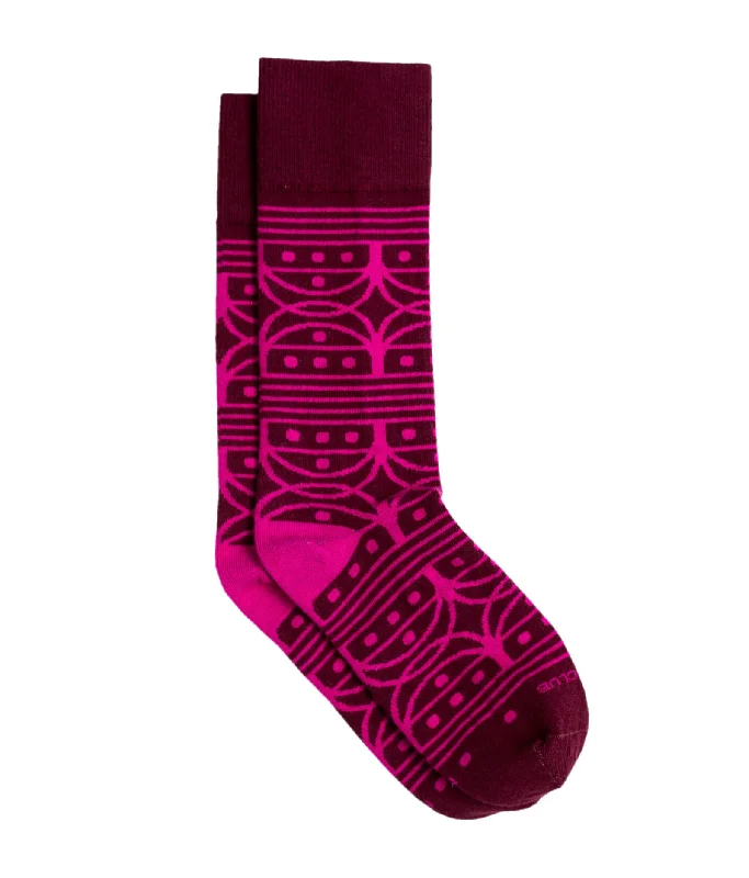 Green fleece socks-The Venn - Maroon