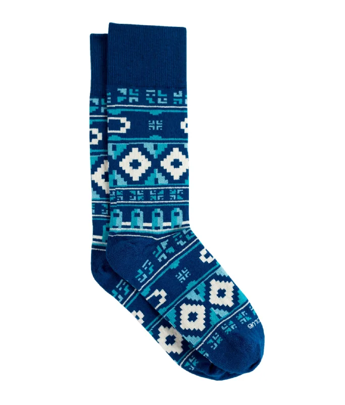 Designer cotton socks-The Wanderer - Lagoon