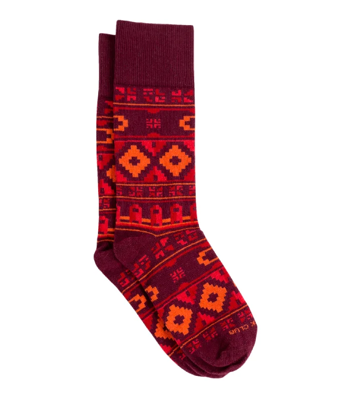 Socks with silk comfort-The Wanderer - Maroon