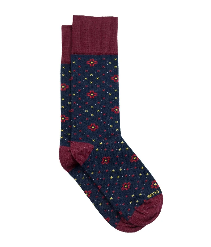 Polka dot fleece socks-The Zeitgeist - Navy