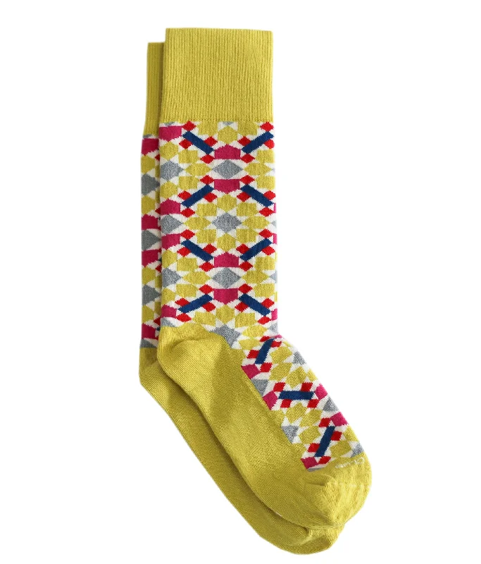 Socks with elastic tops-The Zellige - Goldenrod