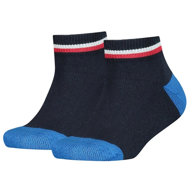 Red silk socks-Tommy Hilfiger 2-pak Iconic Sports Quality Socks Midnight Blue