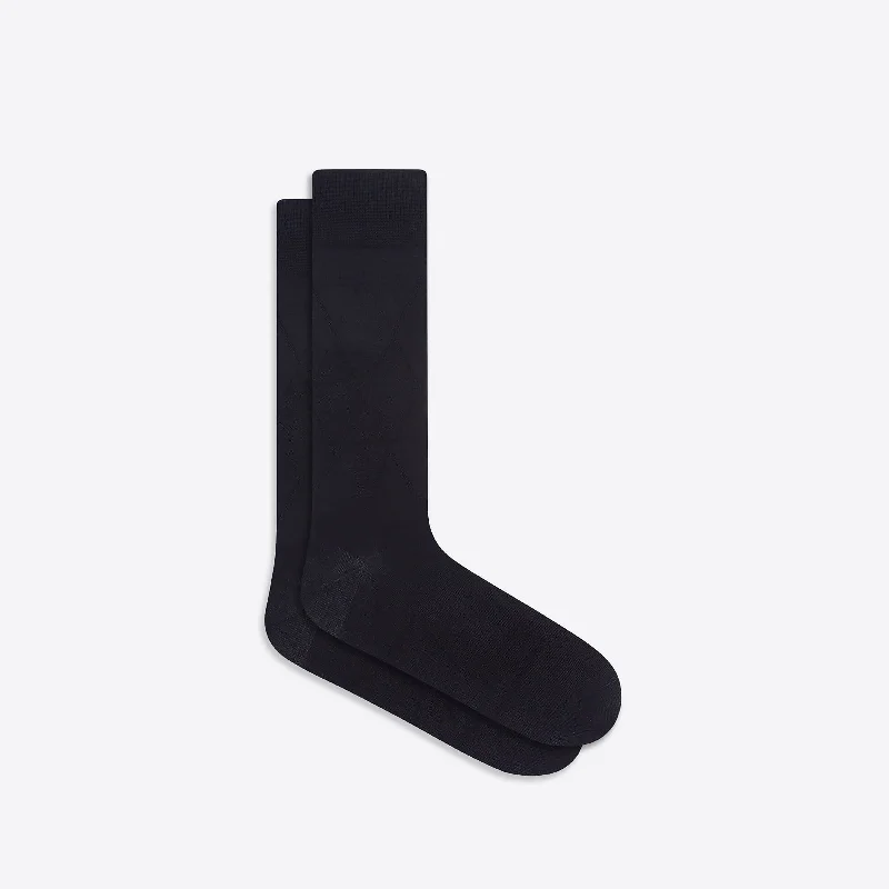 Summer fleece socks-Tonal Argyle Mid-Calf Socks