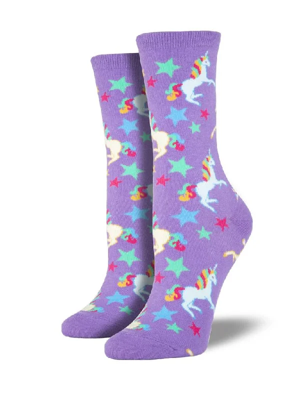 Socks with festive designs-Unicorn | Women's Crew