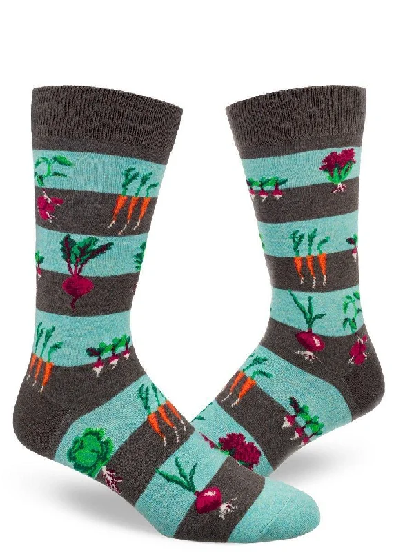 Custom knit socks-Vegetable Garden | Men's Crew