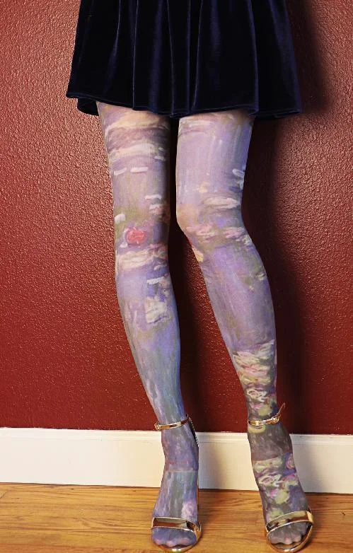 Socks with plain finish-Water Lillies | Claude Monet | Printed Tights