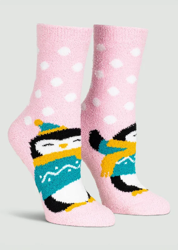 Moisture-wicking socks for workouts-Winter Penguin Slipper Socks