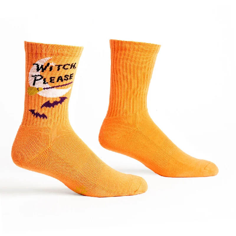 Embroidered fleece socks-Witch, Please | Athletic Ribbed Unisex Crew