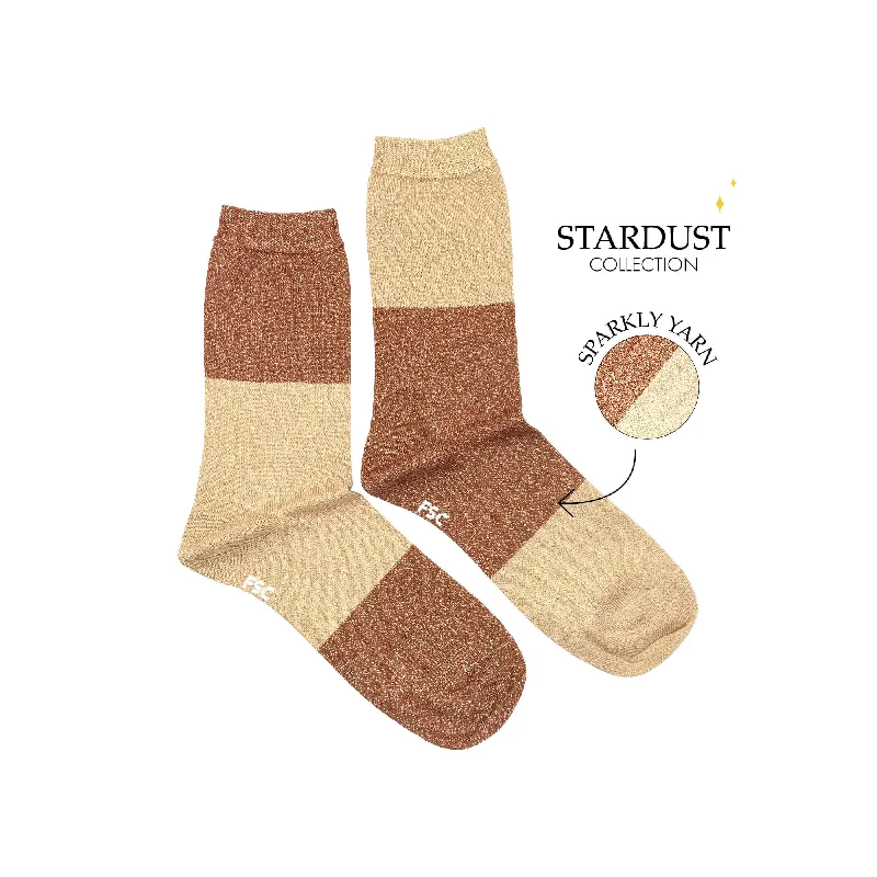 Cotton socks for daily comfort-Women's Autumn Gold Stardust Socks