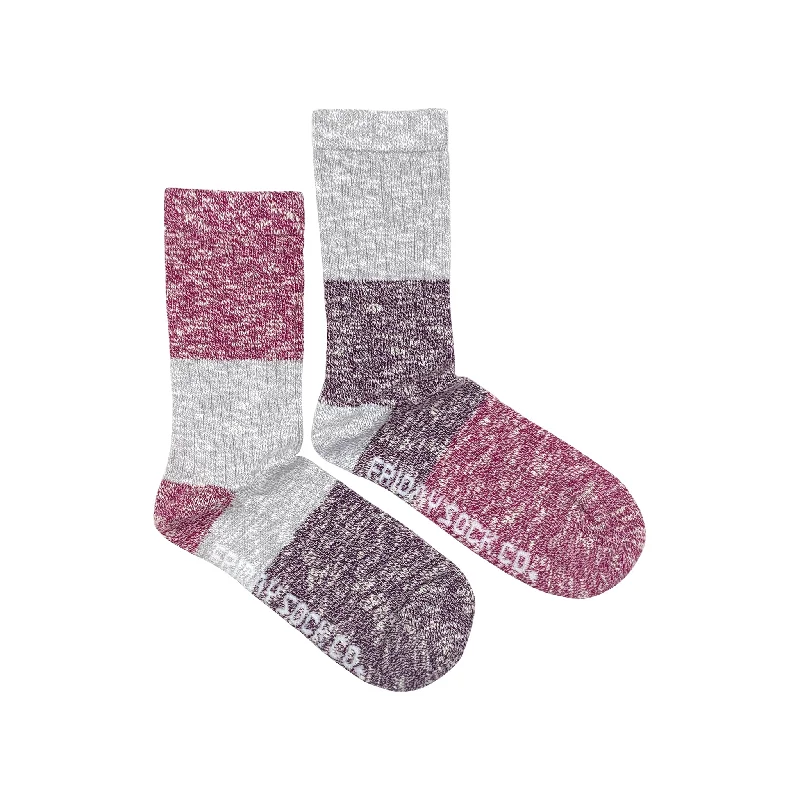 Socks with bamboo weave-Women's Blackberry Camp Socks