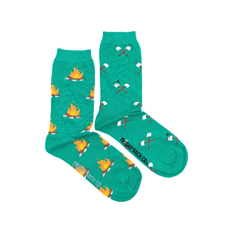 Socks with heel cushion-Women's Campfire & Marshmallow Socks