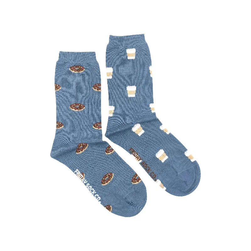 Socks with dot designs-Women's Coffee & Donut Socks