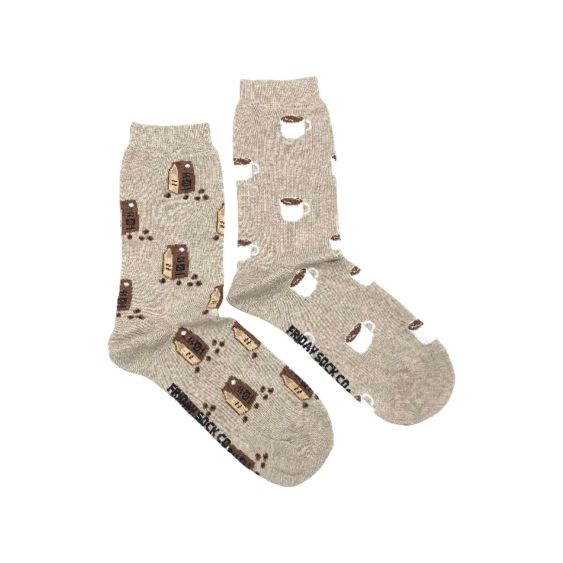 Socks with solid weave-Women's Coffee Bag & Mug Socks