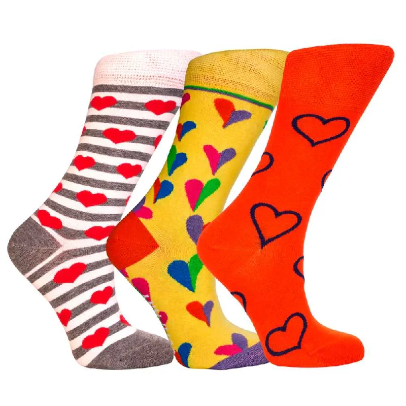 Socks with reindeer motifs-Women's Colorful Hearts Socks Gift Set - Organic Cotton, Orlando