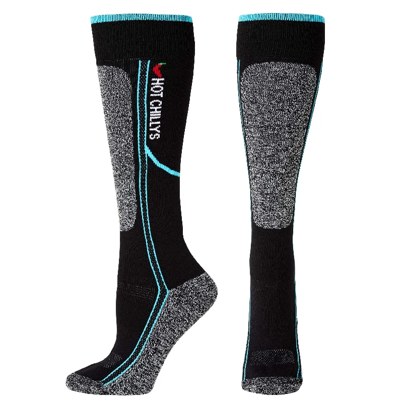 Gray thermal socks-Women's Elite Heat Mid Volume Sock - Black/Aqua